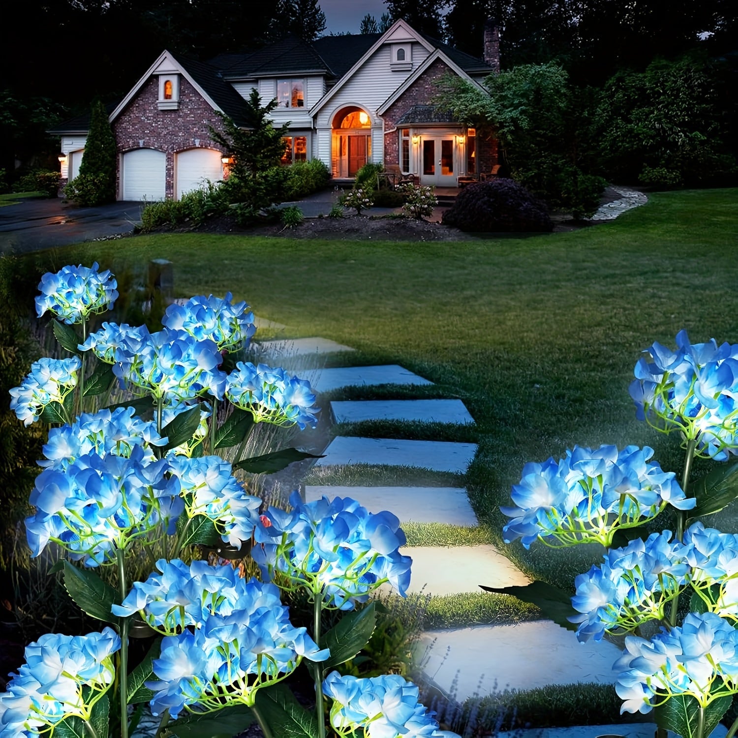 3pcs Solar 3 Tulip Flower Light with 9 Flowers LED Artificial Flower Light Outdoor Decoration Courtyard, Garden Lawn Ground Insert Flower Light Gift for Mom Birthday Outdoor Decorative Landscape Lawn Garden Light