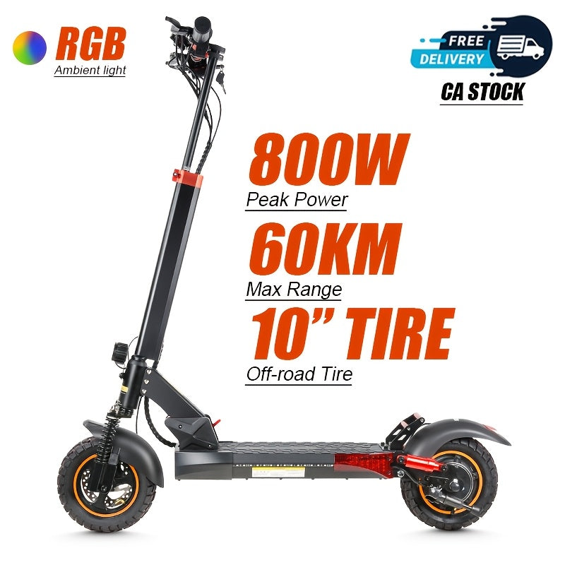 Mankeel MX-14 800W 电动滑板车 10英寸越野轮胎 | 可折叠，最大续航60km，手机充电USB接口，RGB氛围灯，转向灯，适合青少年/成人，城市通勤，户外旅行，户外娱乐