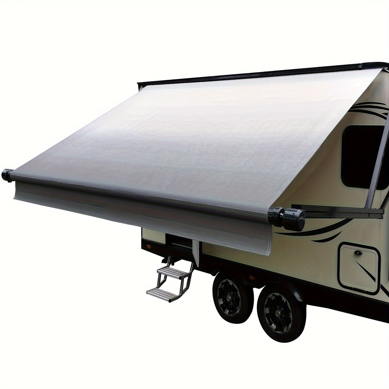 RV Awning Fabric Replacement (17.2ft) - Heavy Duty 16oz Vinyl Fabric - Universal RV Awning Replacement for All Brands - Premium Fade Grey Blue