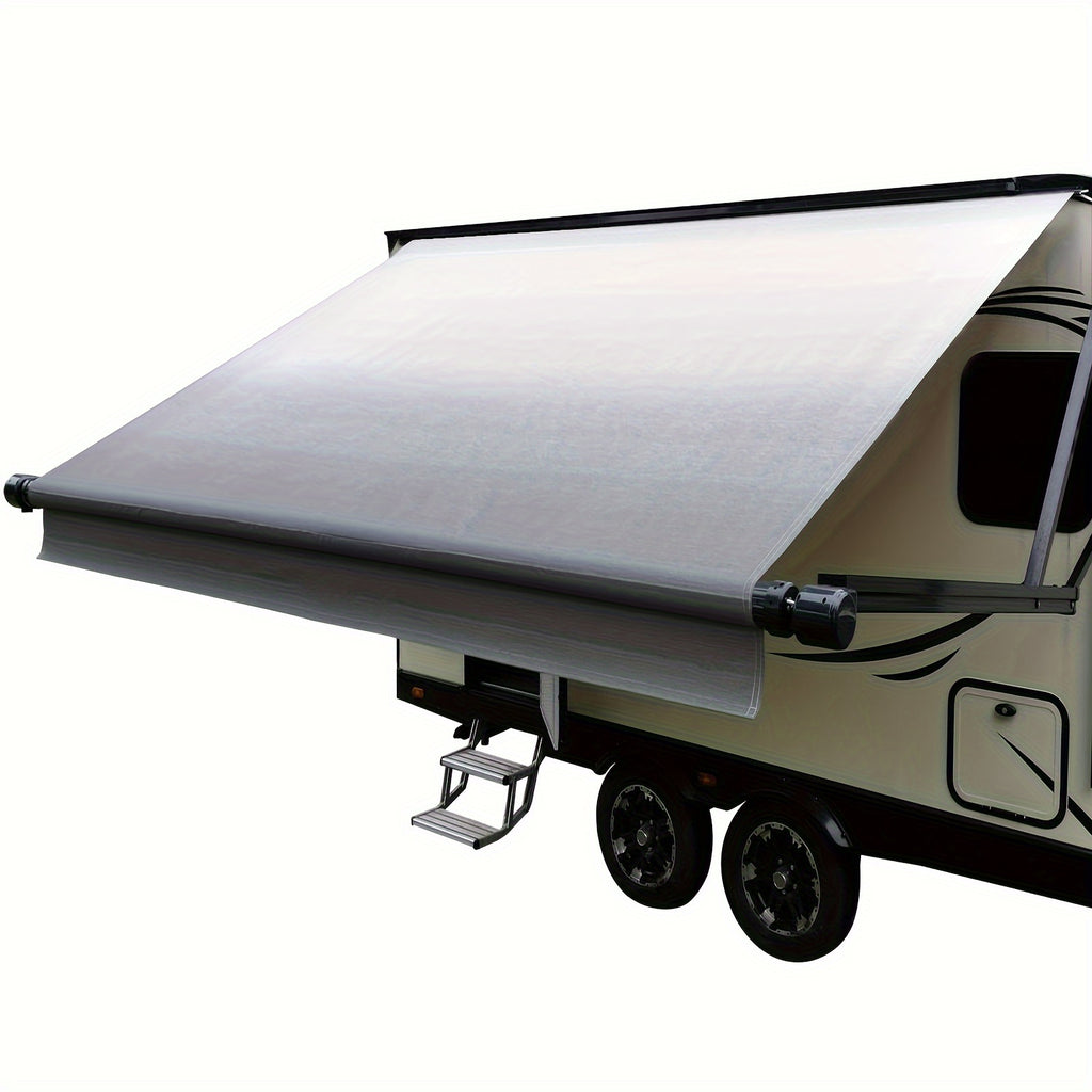 RV Awning Fabric Replacement Heavy Duty 16oz Vinyl Fabric - Universal RV Awning Replacement for All Brands - Premium Faded Grey Blue