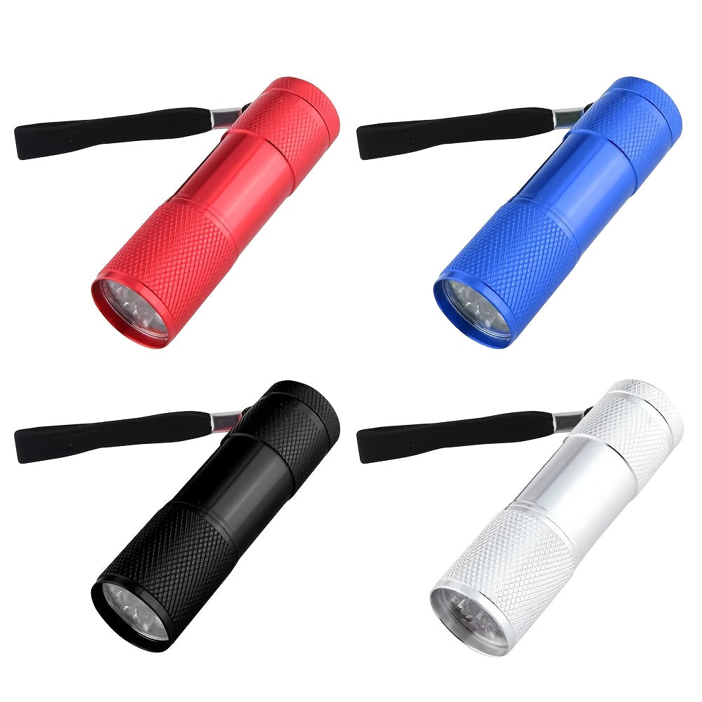 9 LED Mini Aluminum Flashlight | White Light Flashlight for Traveling, Hiking, Fishing & Camping, Backpack Pocket Flashlight, Home Light, Uses AAA Batteries (Batteries Not Included)