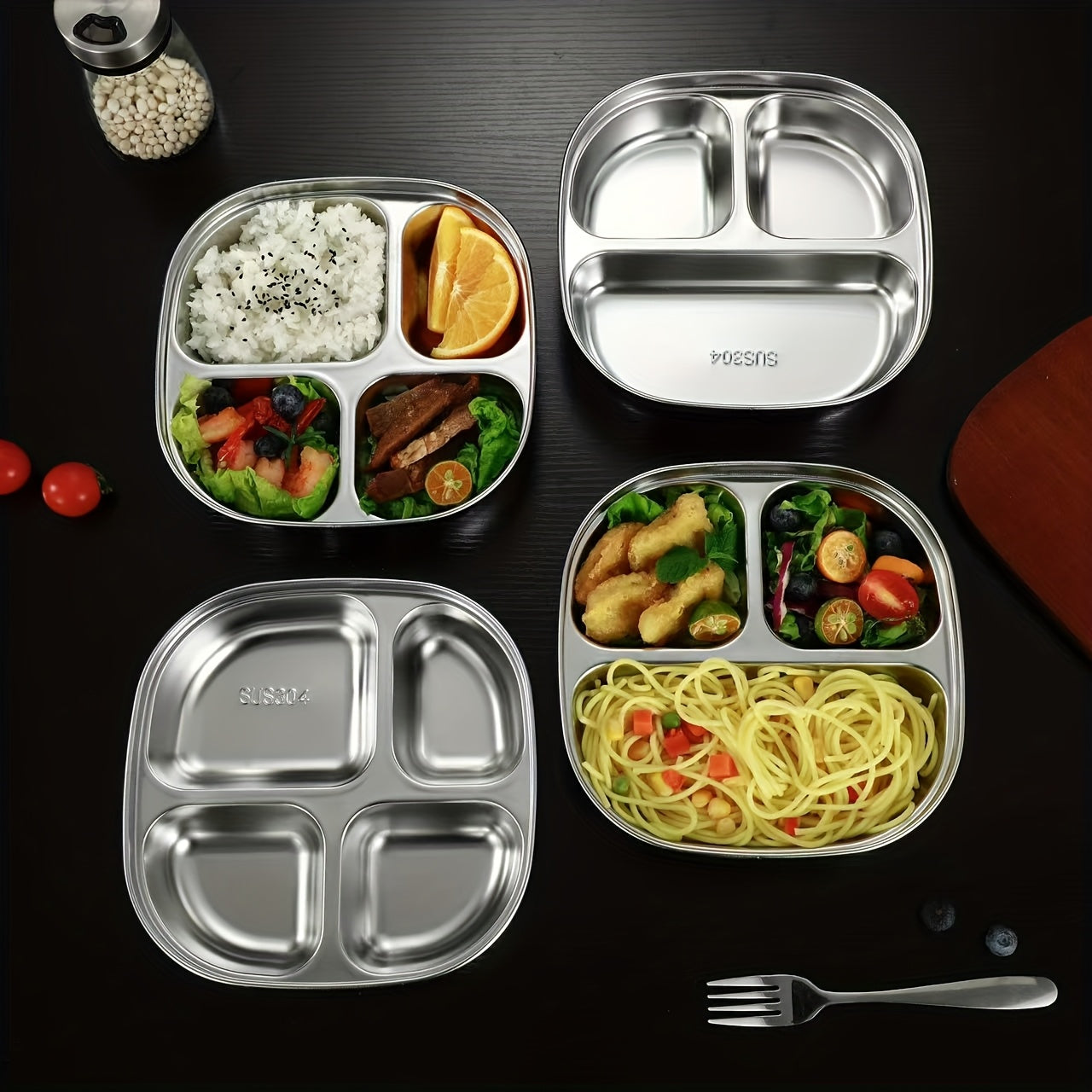 Stainless Steel Plate with Lid, Ideal for Restaurant, Kitchen, Canteen, Corporate Meals & Holiday Party Prep Plates