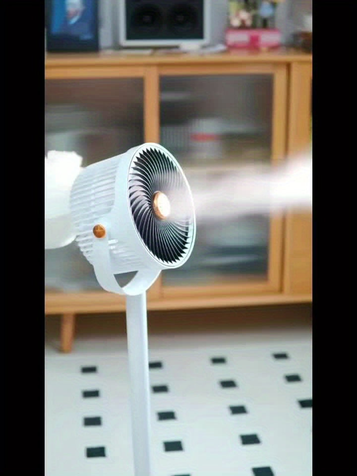 Modern USB Charging Port Standing Fan, 4000mAh Battery Powerful Quiet Wind, 5 Speed Integrated Height Adjustable Floor Fan, Ideal for Bedroom Living Room Office Study, Perfect Christmas Gift