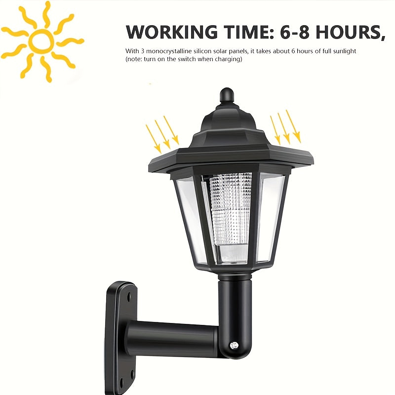1/2 Pack Solar Outdoor Small Hexagon Palace Light, Outdoor Landscape Garden Decorative Light, Solar Light Outdoor LED Solar Wall Light, Vintage Light, Waterproof Outdoor Solar Street Light, Eco-Friendly Energy Saving, Perfect for Lawn