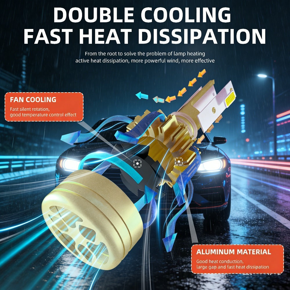 2-Pack H1 H7 H11 9005 9006 H4 LED Car Bulbs Canbus Vehicle LED Light High/Low Beam Fog Light 58860 Lumens 300W Ultra-Bright CSP Chip Anti-Glare Technology 800% High Brightness Easy Installation Cool White 6500K