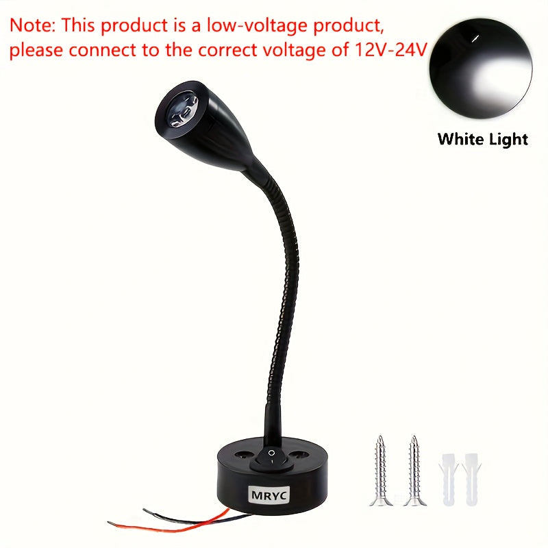 RV DC12-24V reading light, camper van LED spotlight interior lamp bedside light, suitable for yachts, boats, trailers, vans, and RVs