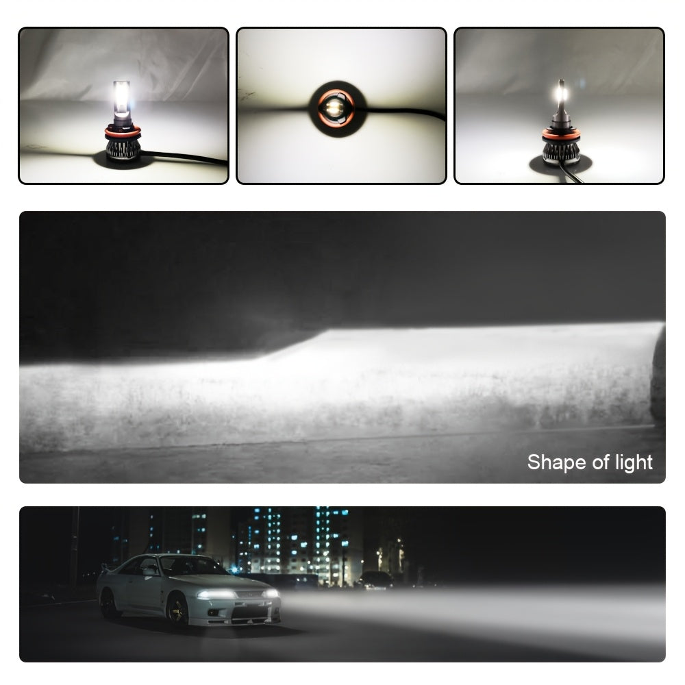 CROSSPASSION 2-Pack 9005 HB3 9006 HB4 H1 H4 H7 H11 Headlight and High Beam COB LED Headlights, 230W High Power 6500K Pure White Light, Integrated Driver, 1:1 Mini Size, Easy to Install, No Battery Included