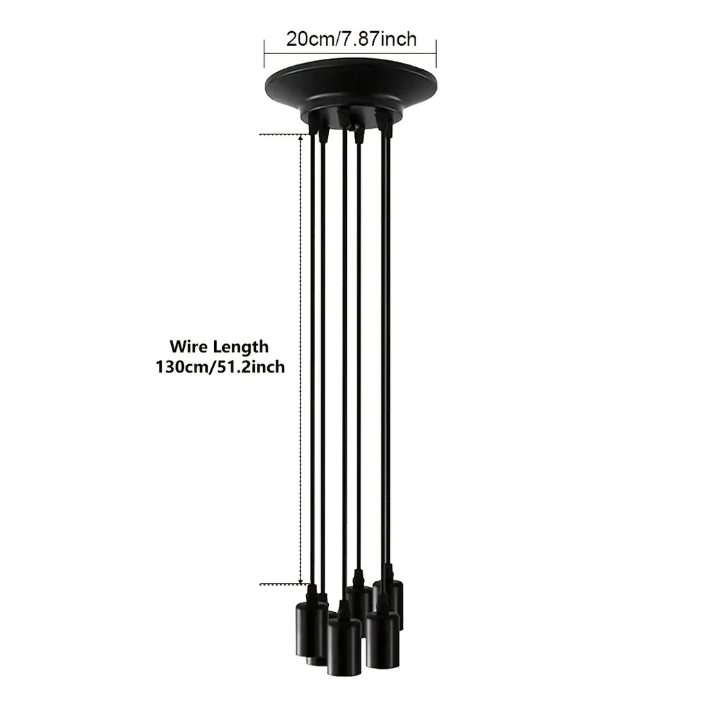 One-Pack, 6-Arm Spider Chandelier Ceiling Pendant Light, Vintage Style, Punk Style, Modern Style Pendant Light, Adjustable DIY, Hanging Fixture Suitable for Dining Room, Kitchen, Bedroom
