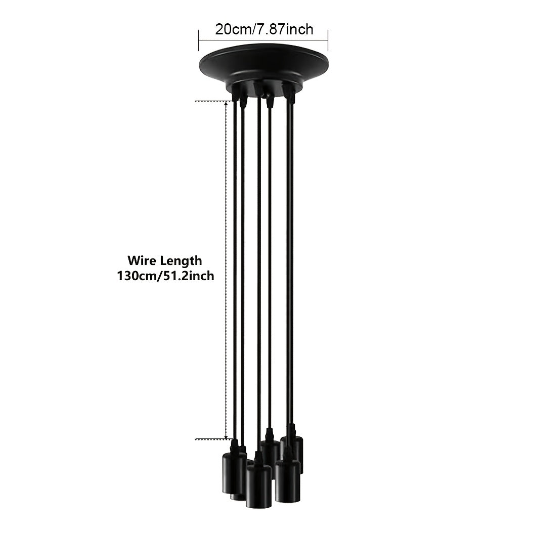 One-Pack, 6-Arm Spider Chandelier Ceiling Pendant Light, Vintage Style, Punk Style, Modern Style Pendant Light, Adjustable DIY, Hanging Fixture Suitable for Dining Room, Kitchen, Bedroom