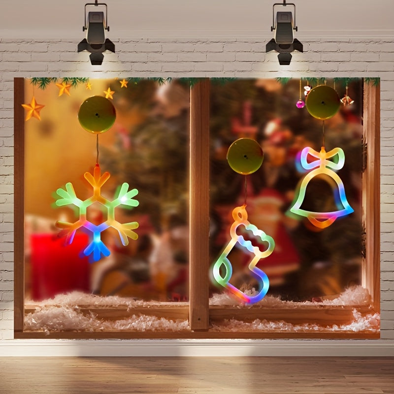 聖誕節窗戶裝飾用電池供電燈，配有吸盤，非常適合房間和樹木裝飾