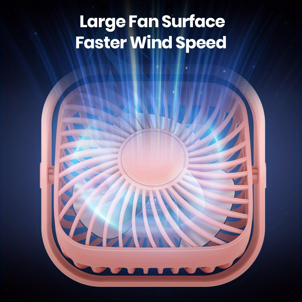 RV Fan, TOPK K51 Mini USB Desk Fan, Premium Brushless Motor, Quiet Operation, High Airflow, Elegant Design, Perfect for Bedroom or Personal Use on Small Tables