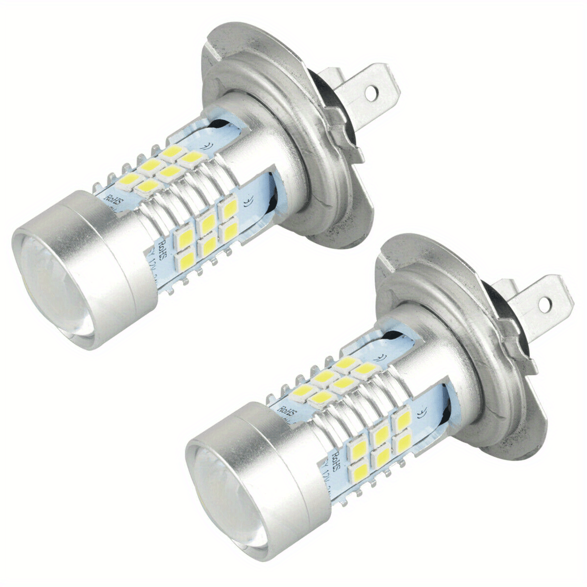 2Pcs H7/H4 LED Headlights High/Low Beam 6000K Super White 800-1000 Lumens, DRL Compatible COB Chip Technology 12V-24V 110W Dimmable, Adjustable Beam, Modern Vehicle Accessories, Aluminum Heatsink