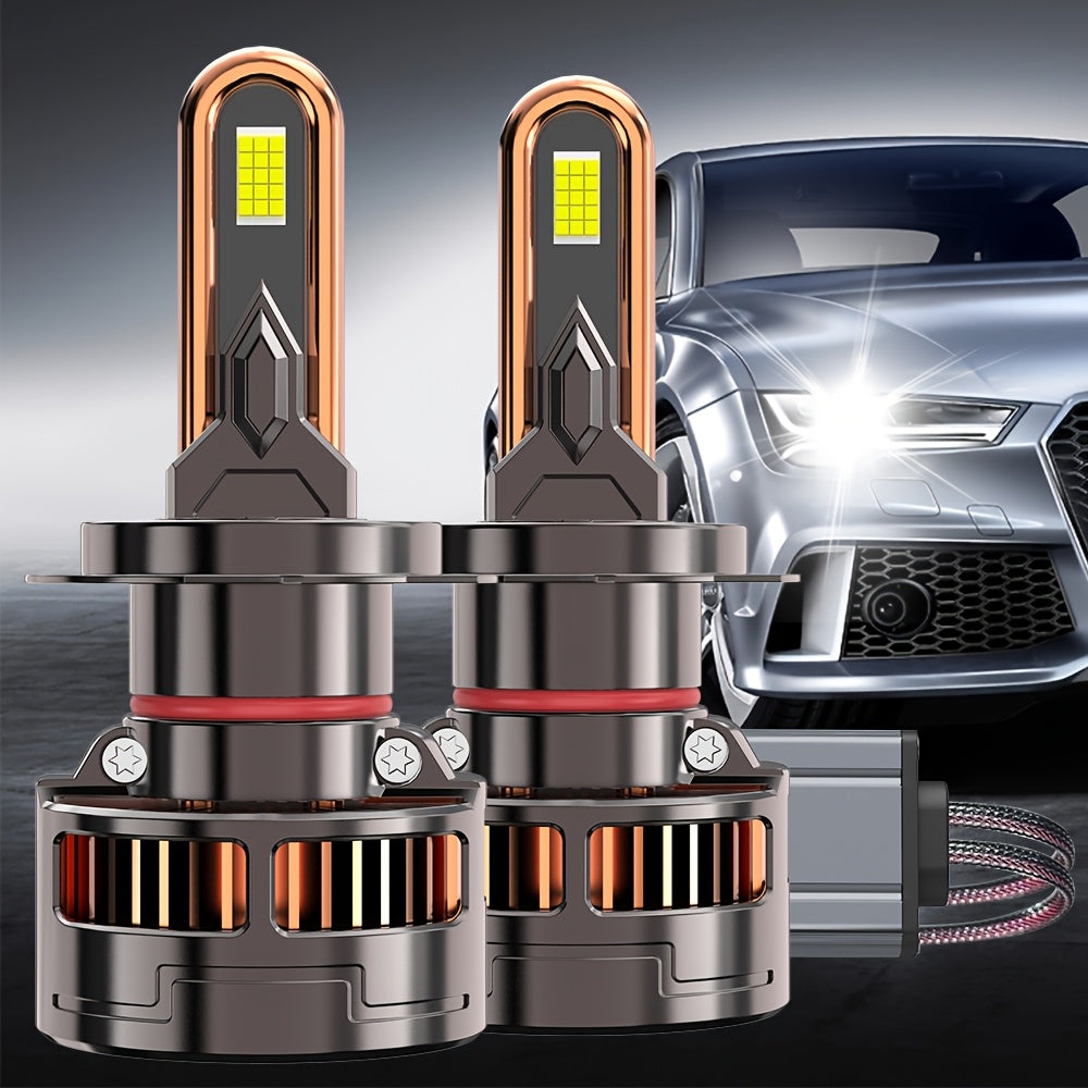 2-Pack Car Headlight Bulbs H8/H9/H11/H16-QB046 H4/9005/H1/H4/9003/HB2/H11/9006/H1/9012, 9570 CSP Chip, 300W, 50000 Lumens, 7500K, Vehicle Lighting Upgrade, LED Headlight Bulbs, Plug-and-Play Car Headlights, Suitable for 12V/24V Voltage
