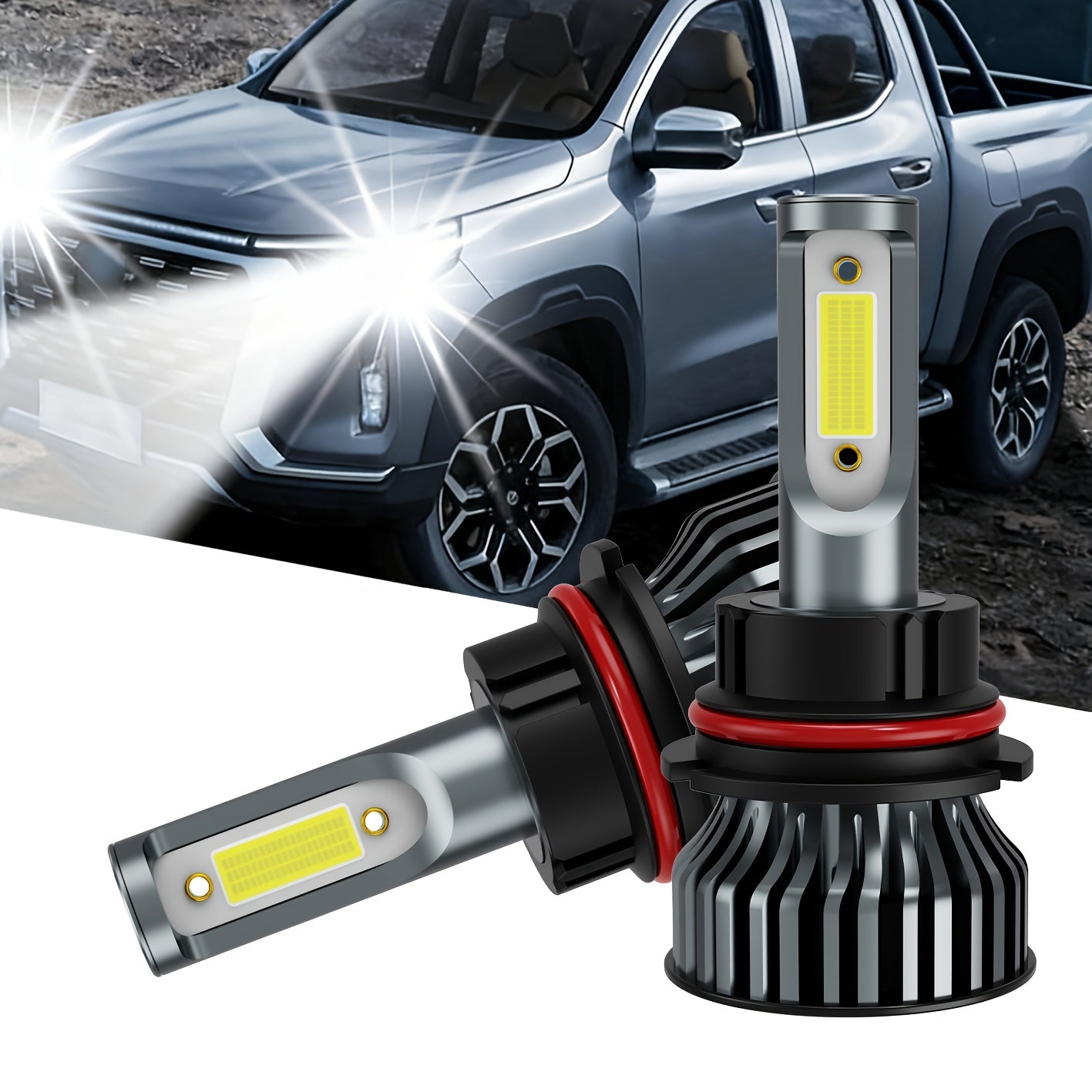 2-Pack 50000 Lumens H4 H7 H11 9005 HB3 9006 HB4 9004 9007 H13 High Power LED Car Bulbs 6500K 12V Car Light