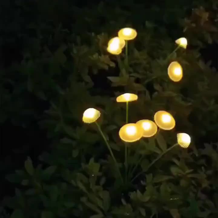 Solar Jellyfish Mushroom Light, 6/8/10 LEDs, 2 Flicker Modes, Courtyard Lawn Light Decoration | Outdoor Solar Garden Light, Perfect for Courtyard, Street, Party Tree Decoration, 11 Festival Decorations