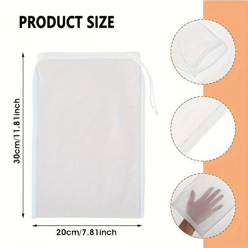 2-Pack Reusable Mesh Strainer Bags – Multi-Purpose Food-Grade Nylon Bags for Coffee, Juice, Tea, Nut Milk, Cold Brew Coffee Strainer, Cheese Cloth Food Filter