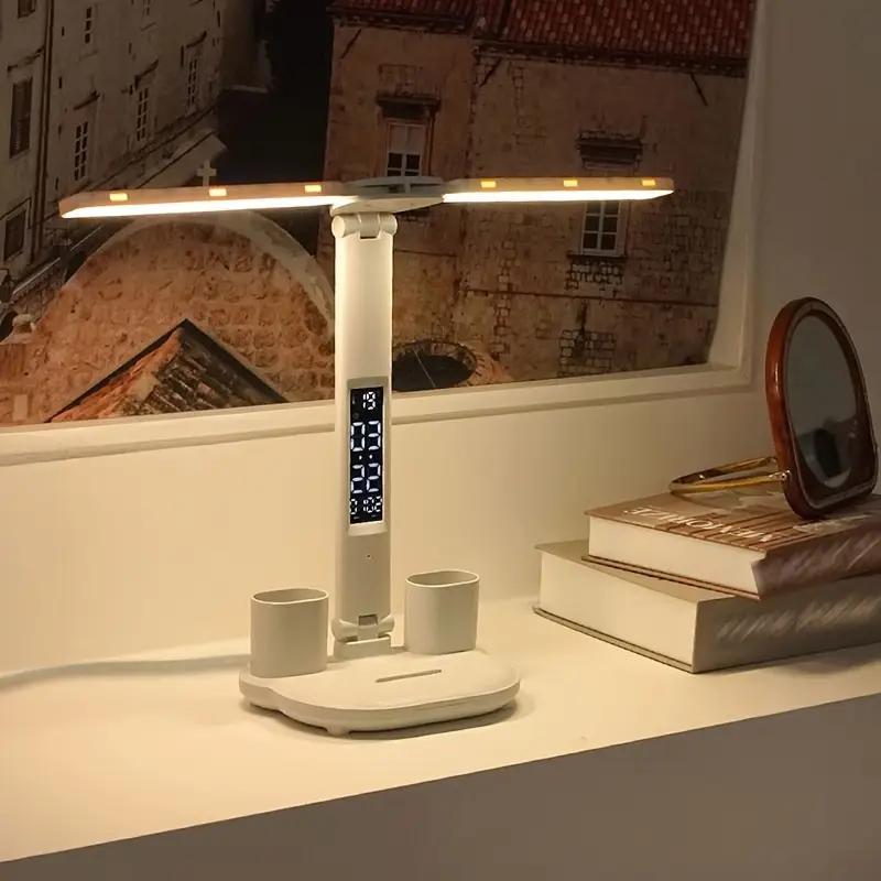 Smart dual-head LED light, USB dual-head pen holder lamp, art decorative light, smart desk lamp, suitable for dormitory, bedroom, living room, home office desk lamp, reading light, night light, table lamp and lighting fixture