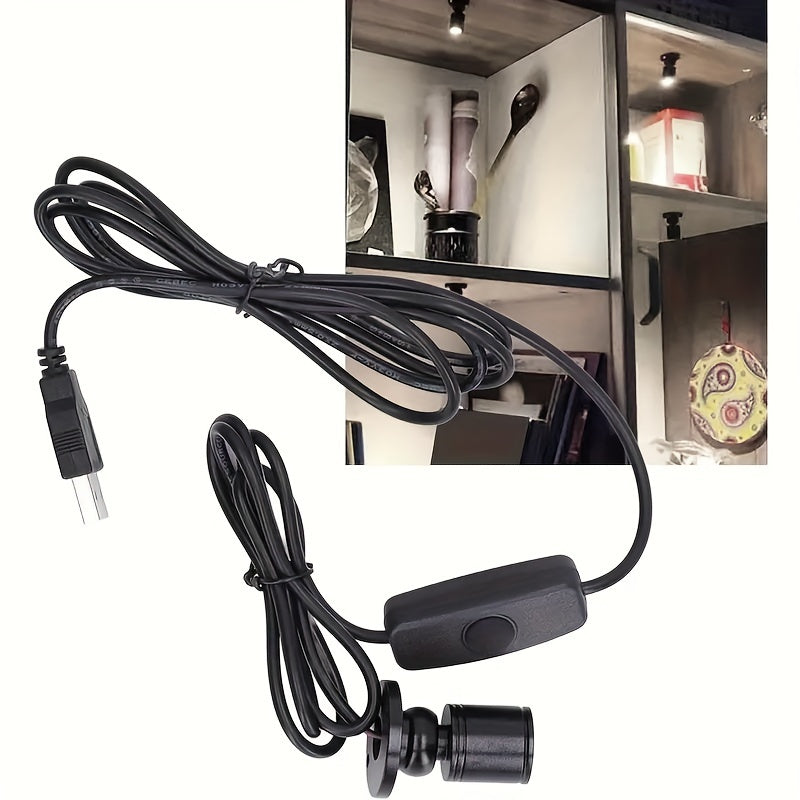 USB-powered mini LED spotlight - aluminum housing, 5V voltage with 4.8ft cable, suitable for artwork, plants, jewelry display and under-cabinet lighting