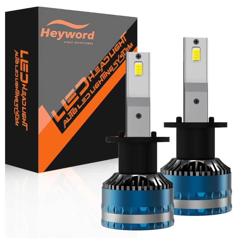 Heyword 2-Pack LED Headlight Bulbs - Compatible with H11, H7, H4 | Super Bright White Light | Easy Installation | High/Low Beam Integrated | Fits Most Cars and Motorcycles