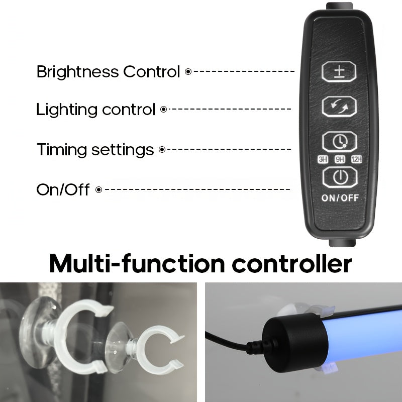 Aquarium light, fish tank light, lighting equipment, multi-functional, suitable for fish growth, multiple lighting modes, suitable for wall mounting on small and medium-sized indoor aquariums, indoor lighting tube, waterproof