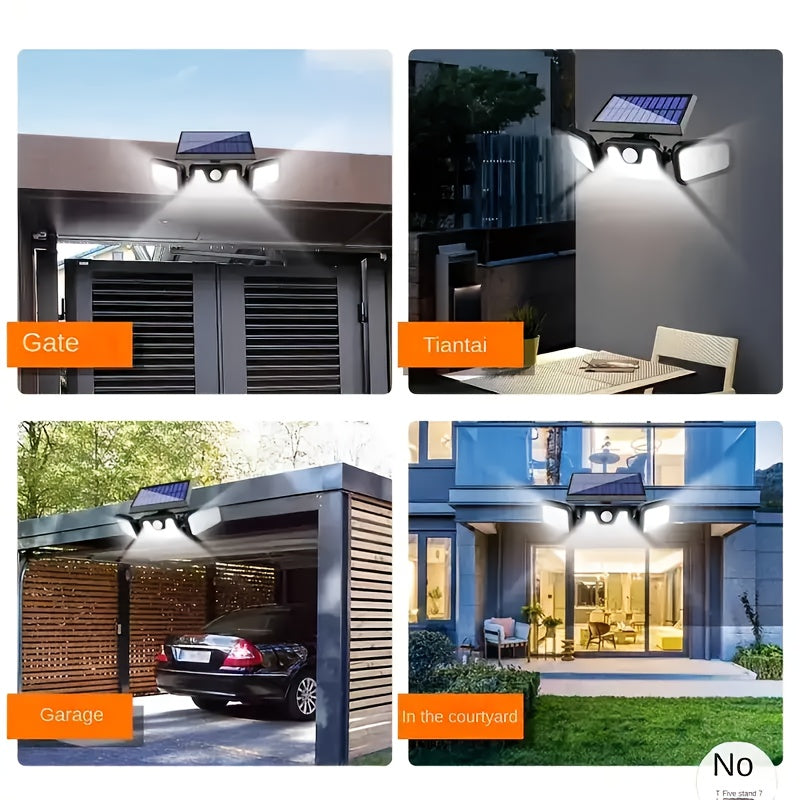 Outdoor Solar Street Light, LED Wall Light, Smart Motion Sensor Garden Light, 3 Lighting Modes, Smart Light Control, Perfect for Garden, Courtyard, Pathway, Solar Panel Light, Wall Mounted Light, Security Sensor Light, Super Bright Solar Light
