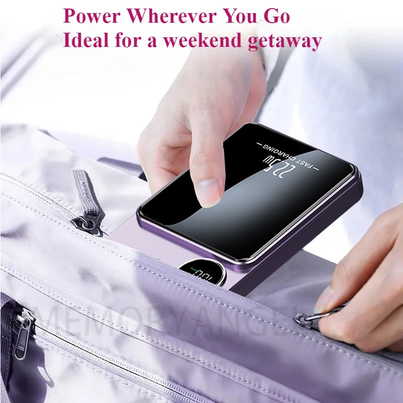 22.5W Fast Charging Support, 5000mAh/10000mAh Large Capacity, Charges Quickly & Boasts Long Battery Life, Easily Meets All-Day Power Needs. Features Magnetic Wireless Charging for Cord-Free Convenience.