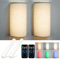 2-Pack 4400mAh Rechargeable Indoor Lampshade Wireless Wall Light, with USB Charging Cable and Remote Control, Dimmable, Timer Function, 3 Color Temperatures and 16 RGB Dynamic Modes, Suitable for Bedroom, Study