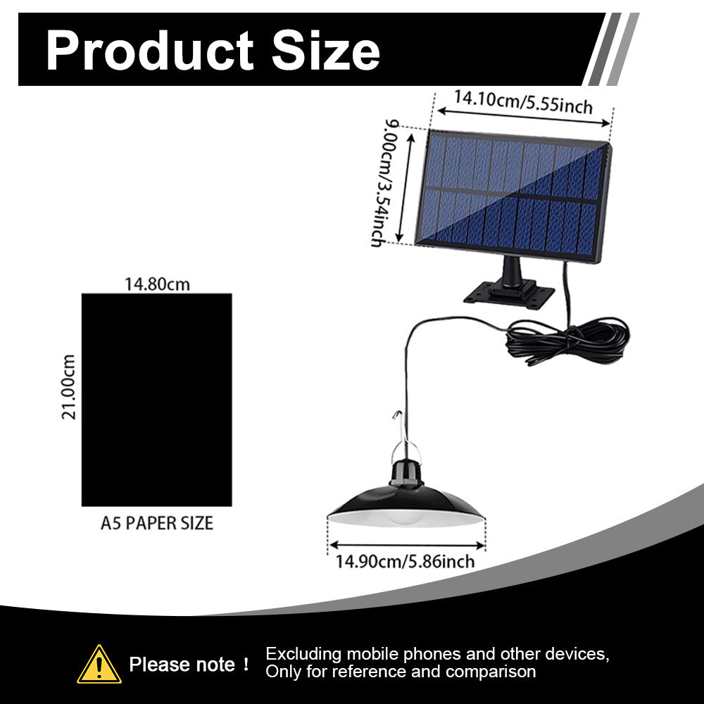 2 Pack Courtyard Solar Split Pendant Light, Outdoor Split Area Lighting LED Street Light, Hook Design Creates Nighttime Lighting Atmosphere, Easy Installation, 3 Lighting Modes, Perfect for Porch, Courtyard, Garden, Warehouse, Lawn