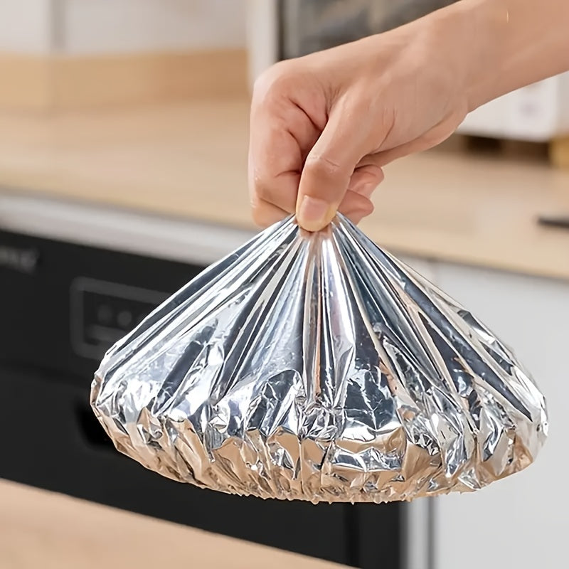 Food-Grade Reusable Foil Insulation Lid – Tabletop Heat Retention Cover, Aluminum Foil Lid, Kitchen Freshness & Heat Preservation Film Cover for Bowls, Plates, Dishes – Keeps Food Warm, Fresh, and Protects from Insects & Dust, Food Warming Equipment