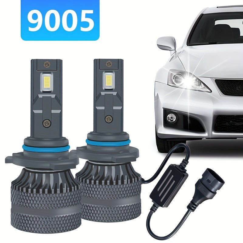 2Pcs HB3 9005 HB4 9006 HIR2 9012 LED Car Bulbs, H8 H1 H4 H7 H11 High/Low Beam Fog Light 120W Super Bright White 6500K, Bright CSP Chip Design LED Plug-and-Play Bulbs