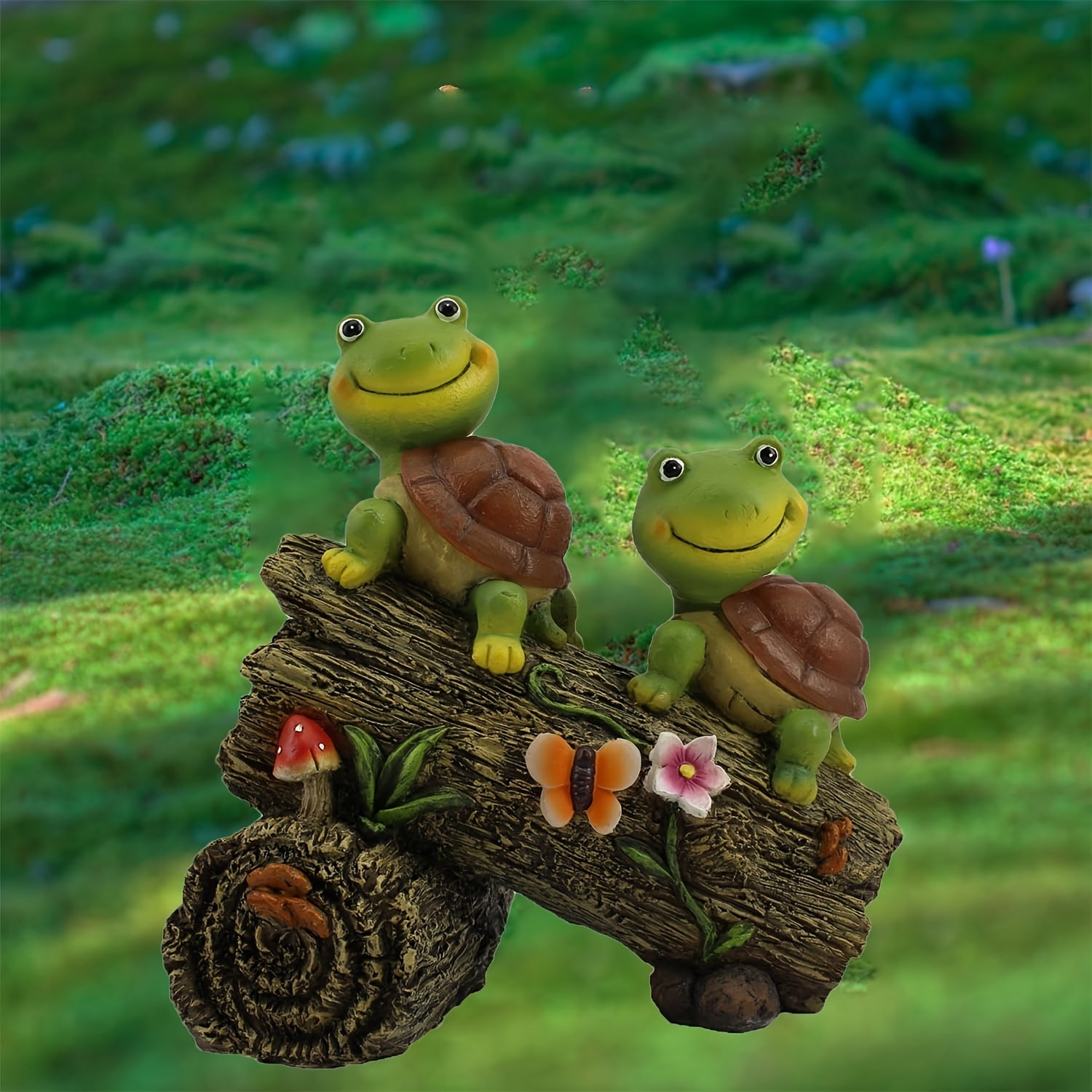 Solar Turtle Garden Statue with LED Light, Resin Animal Sculpture, Energy-Saving Outdoor Decoration, Suitable for Patio, Balcony, Courtyard and Lawn, Perfect as a Housewarming Gift, Light Sensor Control, 600mAh Nickel Battery