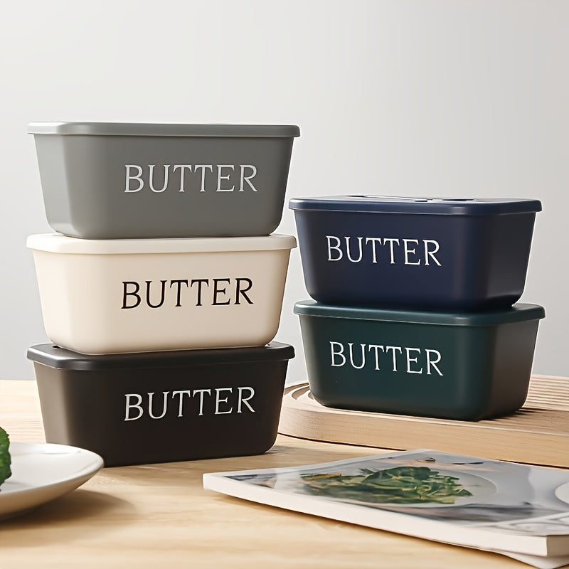 Premium Food Grade PP Butter Box with Cutter - Large Capacity Durable Easy Clean Countertop Butter Storage Container, Household Fresh Keeper, Streamlined Design Long Lasting