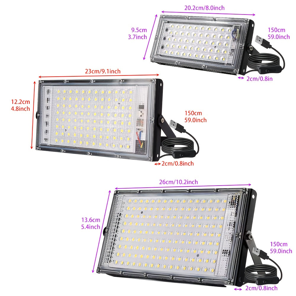 5V USB LED Light with 50/96/144 LED Beads, 6000K Pure White Light, USB Plug Easy Connection, 59.06 Inch Power Cord with On/Off Switch, Ideal for Garage Warehouse Indoor Construction Site Lighting