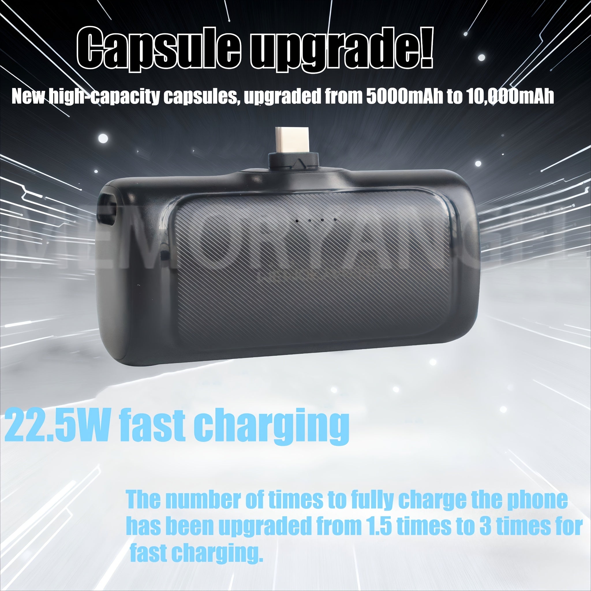 22.5W Fast Charging 5000/10000mAh Mini Portable Charger, USB-C Power Bank, Universal Compatibility, Dual Power Mode, Rechargeable Li-Polymer Battery, for iPhone 16/15 Series & Android Devices