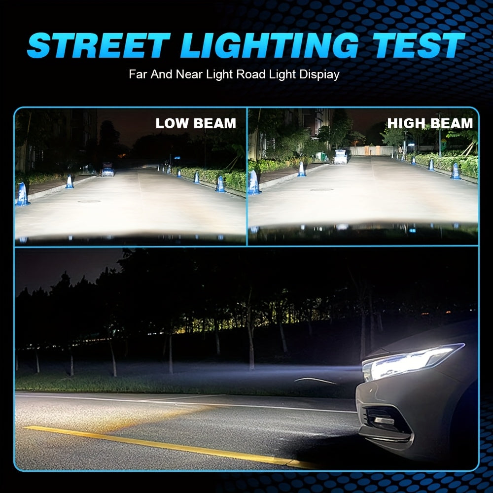 2 Pcs 2.5 Inch Bi-LED Projector Lens Universal Car Headlight Bulbs 100W 40000LM High/Low Beam 6000K LED Car Light Aspherical Lens Perfect Beam Pattern for Most Headlights