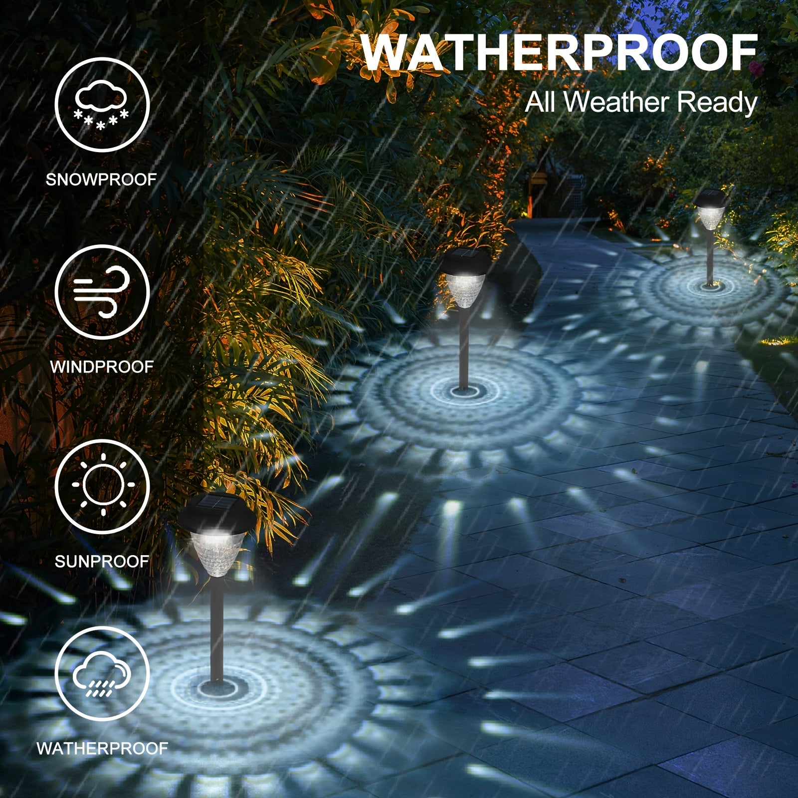 Solar Outdoor Light, 10-Piece LED Solar Light, Outdoor Waterproof Color Changing Pathway Light, Mandala Lamp Shade Garden Decoration, Suitable for Lighting Your Garden, Landscape, Path, Courtyard, Patio, Driveway, Party Atmosphere