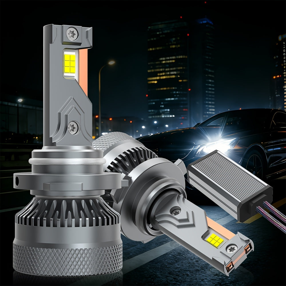 2-Pack LED Car Headlights, 12V-24V, Compatible with H11/H7/H4/H1, 9005/9006/9012 - 6500K Cool White Light, 43800 Lumens, High/Low Beam, Suitable for Various Environments, No Battery Needed, 6570 CSP Chip