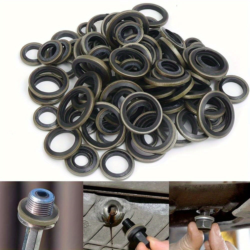 120-Piece Set Automotive Oil Pan Drain Bolt Rubber Replaceable Washer Seal Kit M6 M8 M10 M12 M14 M16 M18 M20 M22 M24 M27 M30