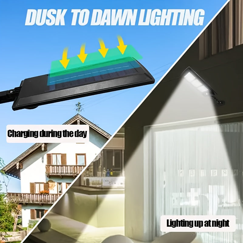 360LED Outdoor Solar Street Light | IP67 Waterproof, 6500K Sensor, Dusk to Dawn, Remote Control, Semi-Flush Mount, Perfect for Courtyard, Patio, Garden, Christmas Gift