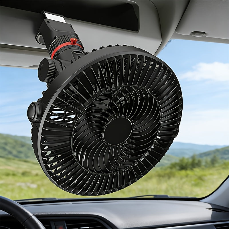 Portable Air Cooling Fan, High-Power Car Fan, 3-Speed Adjustable, Low Noise, Suitable for Sedans, SUVs, Vans and Trucks