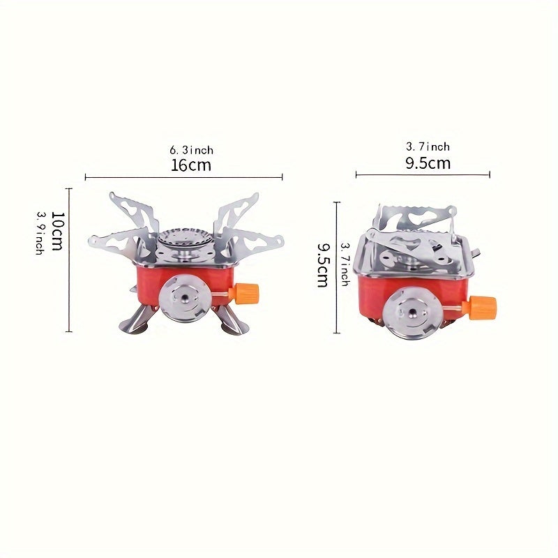 Portable Backpacking Camping Stove with Piezo Ignition, Windproof Design & Stable Base, Ideal for Outdoor Hiking and Picnic/