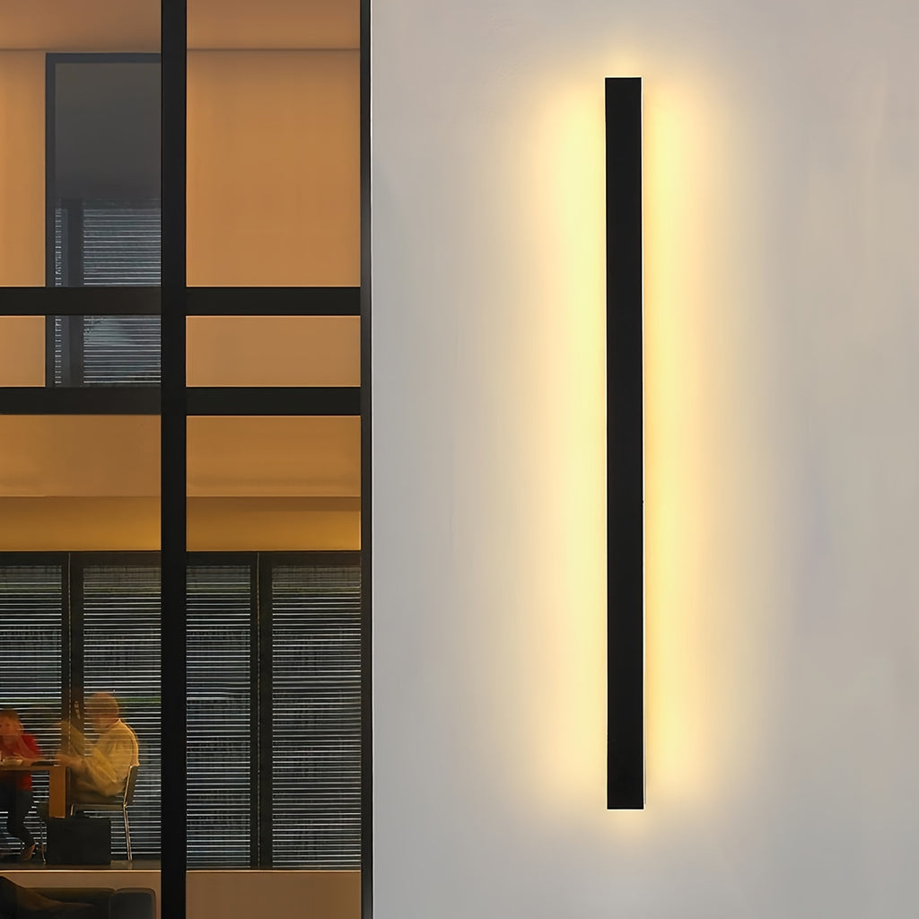 1-Piece 15.75/23.62/39.37 Inch Warm White Outdoor Long Wall Light, Modern Black LED Wall Light, Indoor Bar Wall Light, 8/12/20W Modern Outdoor Wall Light Fixture, Suitable for Living Room, Porch, Garage Door, Courtyard