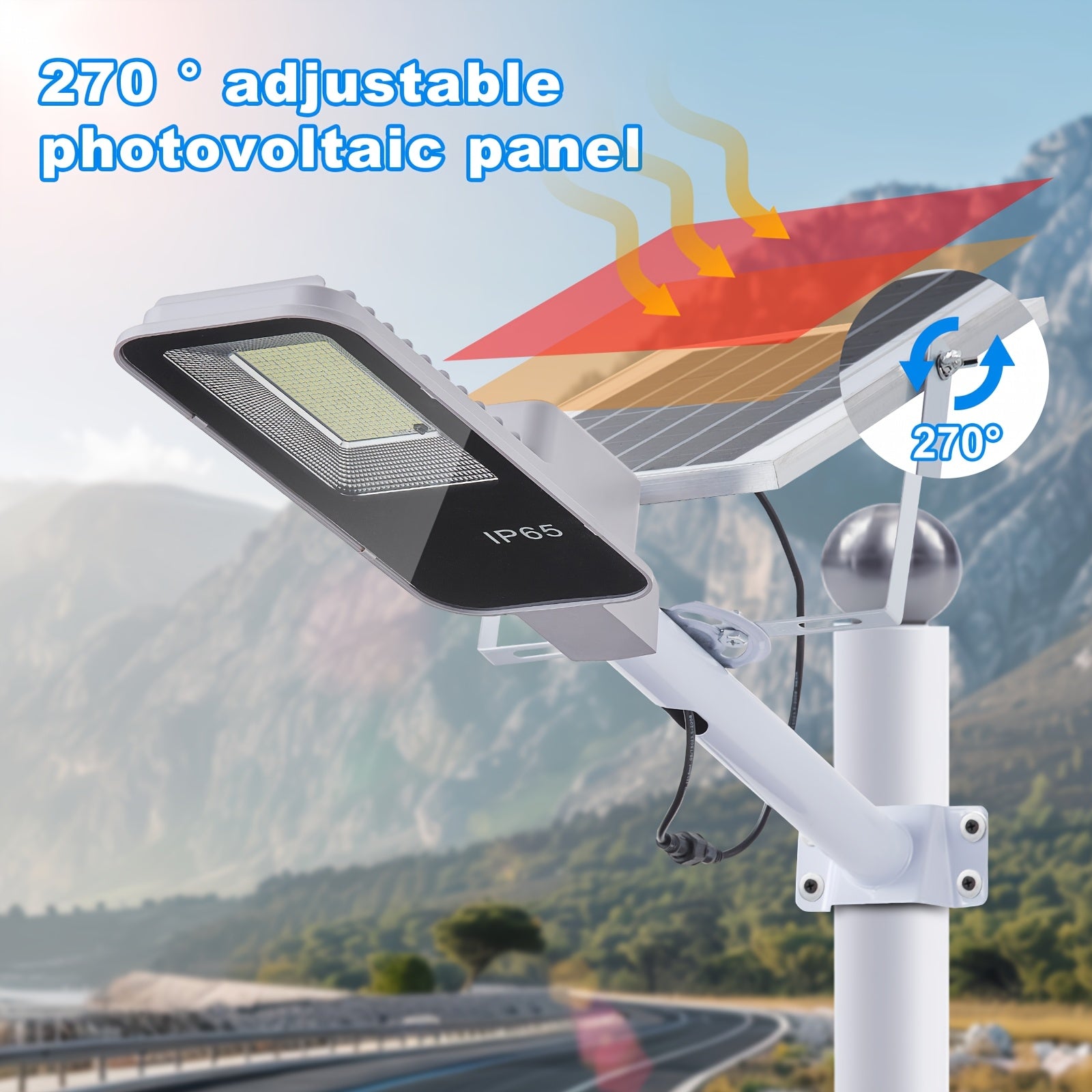 4/2/1 Pack Solar Outdoor Street Light, 4-Level Adjustable Brightness Commercial Lighting, Large PV Panel LED Beads, Long-Lasting Illumination, Waterproof Design for Rain, Snow, and Cloudy Days, Timer 3/5/8 Hours