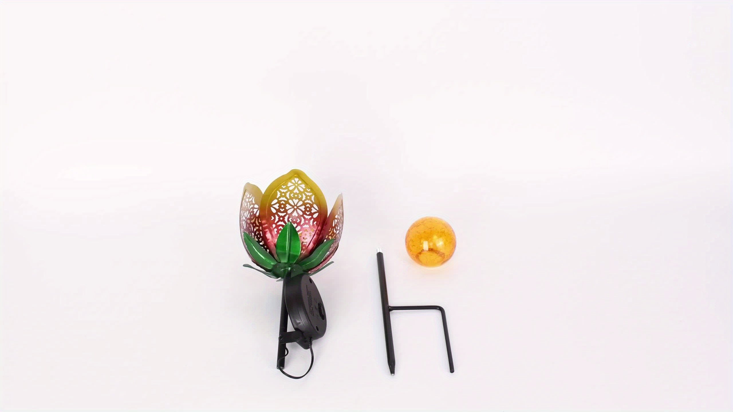 2/3-Piece Solar Hollow Sunflower Lawn Light - IP44 Splash-Proof Waterproof, with Cracked Glass and Metal Flower Design, Suitable for Garden, Courtyard and Walkway Decoration, Solar Garden Light, Valentine's Day / Easter Decoration / Gift