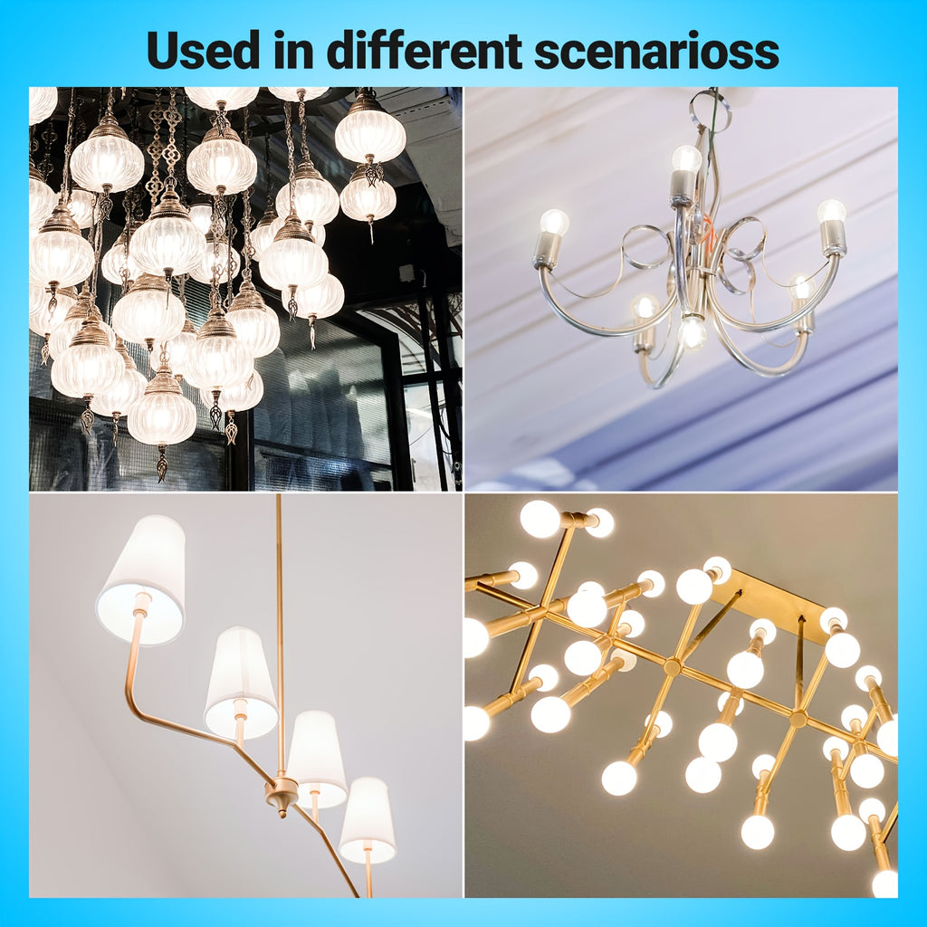 6-pack, G16.5 candelabra globe bulb, 4 watt 120V LED bulb, 450 lumens, 2700K warm white, 5000K cool white, E12 base Edison G50 LED bulb, G50 globe bulb suitable for chandeliers, vanity lights and pendant lights