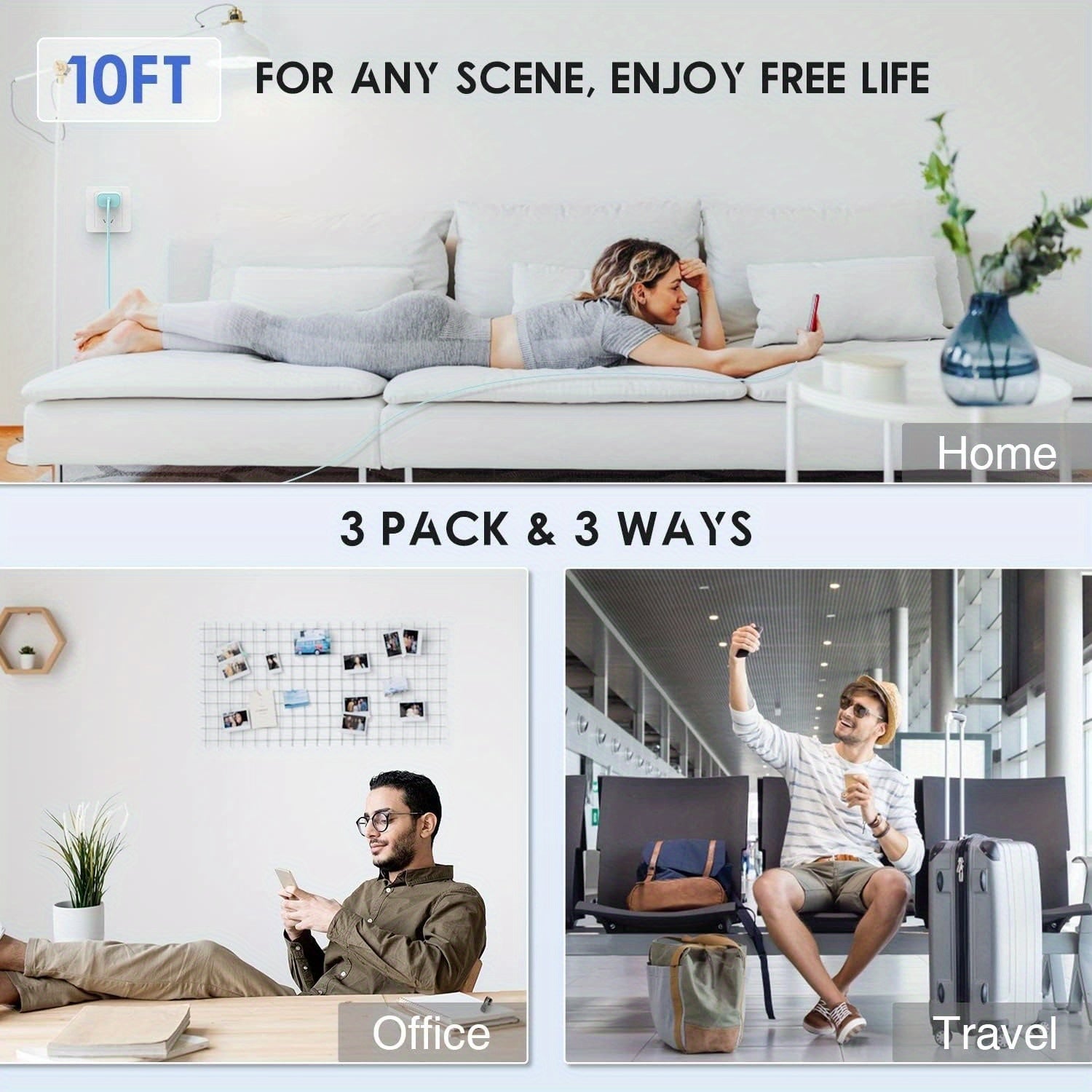 2Pack Color Quick Charger for iPhone Charger Fast Charging, 40W Dual USB C Wall Charger with 10ft Type C to Lightning Cord Fast Charging Cable for iPhone 13/ 14/ 12 Pro Max Plus/ 11, iPad, Fast Chargers for Multiple Devices, Cellphone Charger, Fast Charge