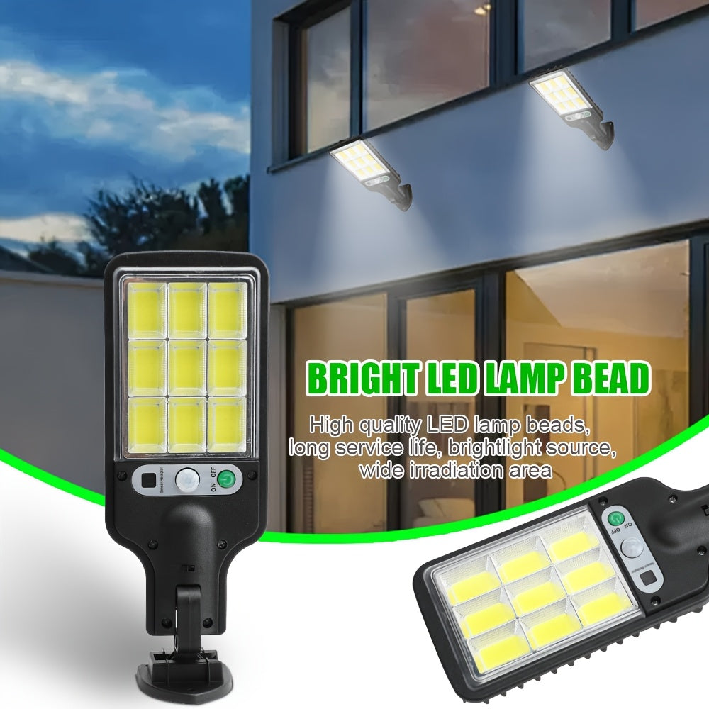 1 Piece 108/117COB Sensor Street Light, ABS Material, 28/60/72LED Ultra-High Power, Remote Control, 3 Functional Modes, Switchable Automatic Lighting in Darkness, High-Power Outdoor Recessed Mounting, Suitable for Roads