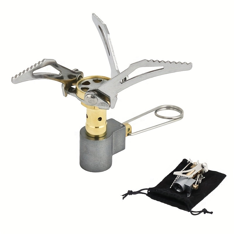 Ultra-Light Mini Camping Stove, Portable Foldable Outdoor Hiking Gas Stove, Backpacking Cooking Tool, Compact Picnic Stove, Easy to Set Up, Outdoor Water Boiling Equipment