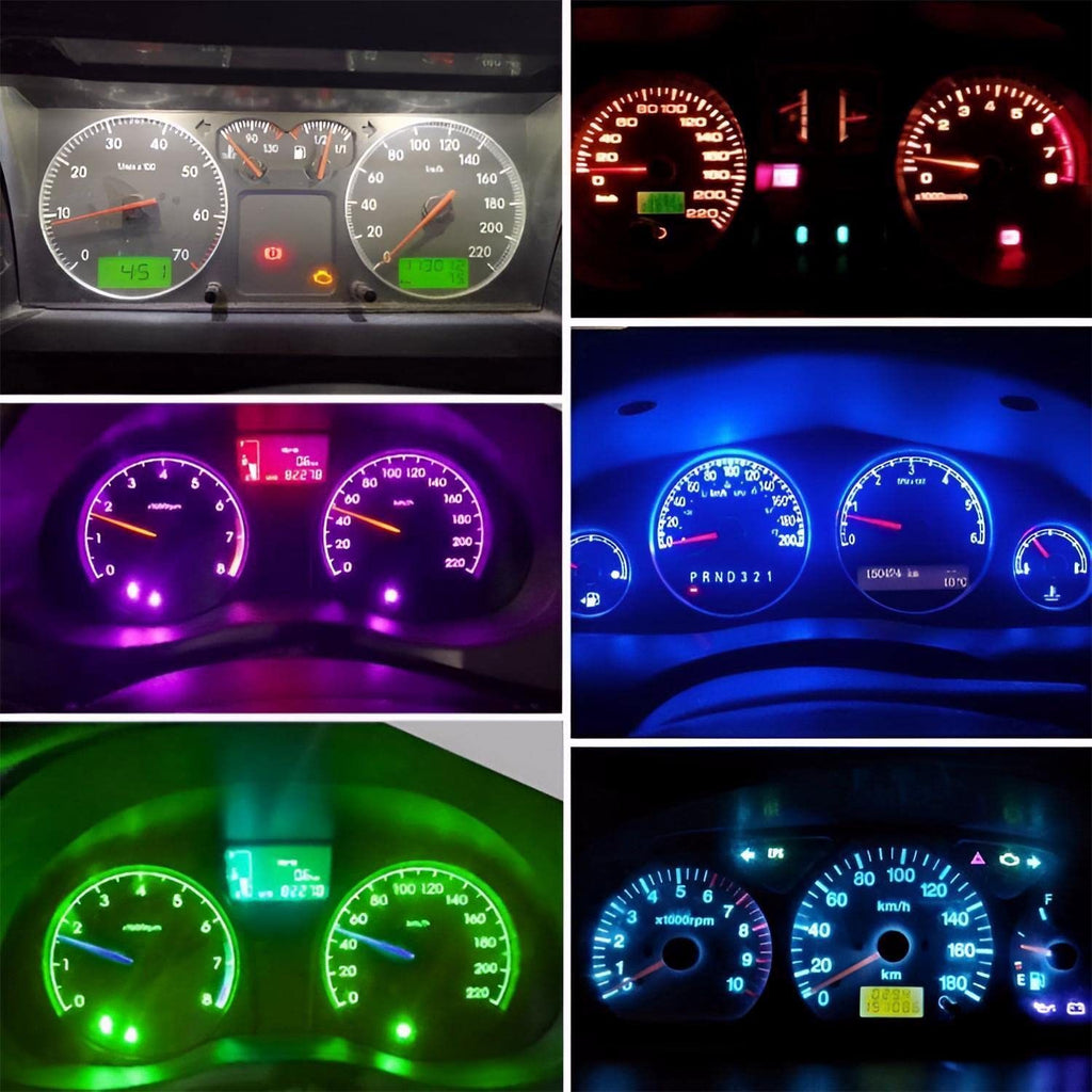 10-Pack T5 37 74 2721 PC74 PC37 LED Bulbs, 3030 Chip Super Bright 12 Volt Interior Dome Map Dashboard Indicator Gauge Panel Instrument Cluster Light, Non-Battery Type