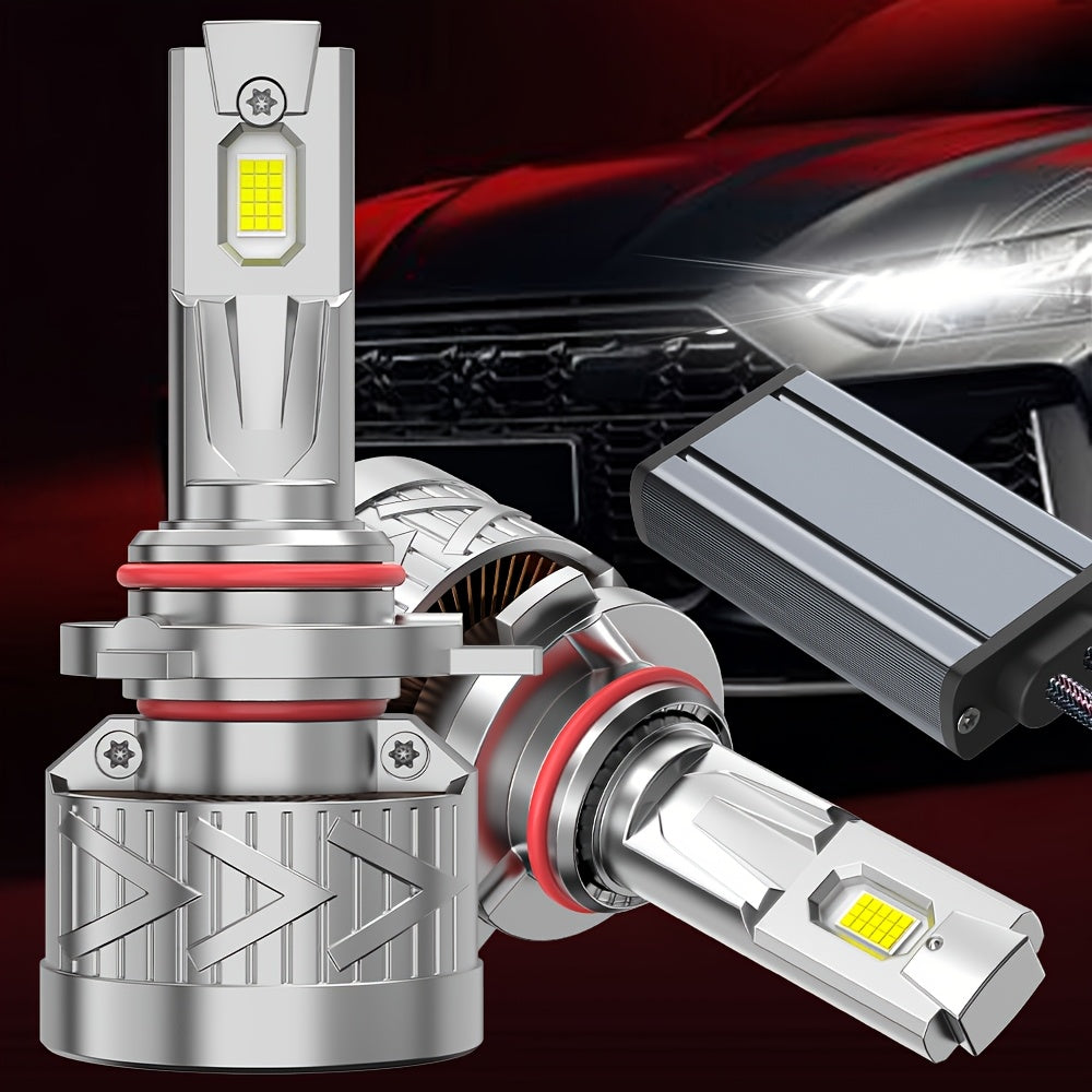 2-Pack Car LED Headlights, 380W High Power, 60,000 Lumens, CAN Bus Interface, Compatible with H1/H11/H9/H8/H4/9003/HB2/H7/H18/9005/9006, 12V/24V Voltage, 6500K Color Temperature, Suitable for All Vehicle Models